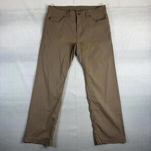 Prana Brion Pants Mens 34x30 Brown Slim Fit Stretch Zion Hiking Outdoor